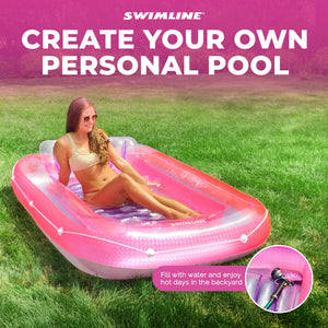 Swimline 71" Swimming Pool Inflatable Suntan Lounge Water Raft Float (4 Pack)