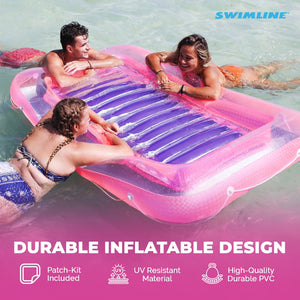 Swimline 71" Swimming Pool Inflatable Suntan Lounge Water Raft Float (4 Pack)