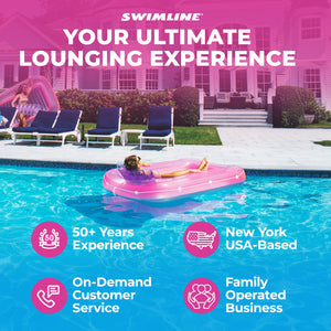 Swimline Classic Edition Inflatable Suntan Tub Floating Pool Hybrid Lounge, Pink