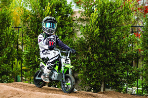 Razor SX350 McGrath Pneumatic Knobby Tires Electric Dirt Rocket Bike, Green