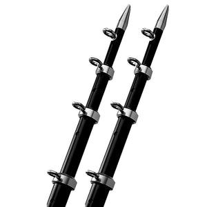 TACO 15' Black/Silver Outrigger Poles - 1-1/8" Diameter - TRAPSKI