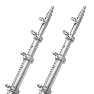 TACO 15' Telescopic Outrigger Poles HD 1-1/2" - Silver/Silver - TRAPSKI