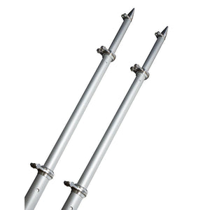 TACO 18 Deluxe Outrigger Poles w/Rollers - Silver/Silver - TRAPSKI