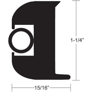 TACO Flex Vinyl Rub Rail Kit - Black w/Black Insert - 50' - 1-1/4" - TRAPSKI