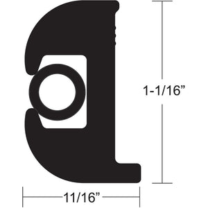 TACO Flex Vinyl Rub Rail Kit - Black w/Black Insert - 70' - 1-1/16" x 11/16" - TRAPSKI