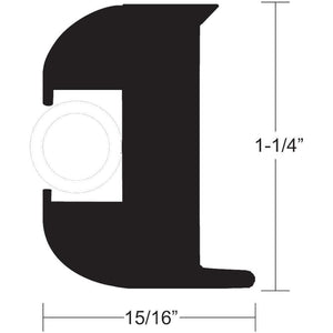 TACO Flex Vinyl Rub Rail Kit - Black w/White Insert - 50' - 1-1/4" x 15/16" - TRAPSKI