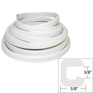 TACO Flexible Vinyl Trim - 3/8" Opening x "W x 25'L - White - TRAPSKI