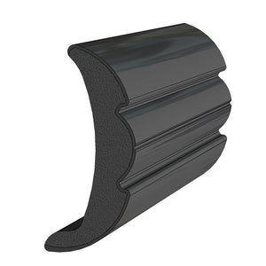 TACO Rigid Vinyl Flex-Core Rub Rail 2" x 7/8" - Black 60 - TRAPSKI