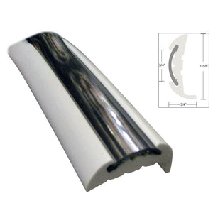 TACO Semi-Rigid Rub Rail Kit - White w/Flex Chrome Insert - 70' - TRAPSKI