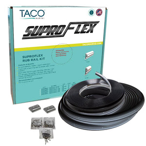 TACO SuproFlex Rub Rail Kit - Black w/Flex Chrome Insert - 1.6"H x .78"W x 60L - TRAPSKI