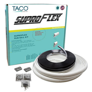TACO SuproFlex Rub Rail Kit - White w/Flex Chrome Insert - 2"H x 31/32"W x 80L - TRAPSKI