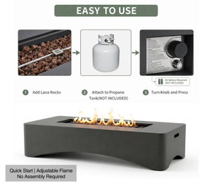 56" Propane Fire Pit Table
