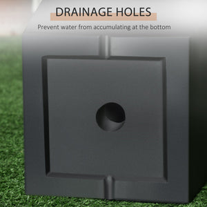Tall Plant Pot 2-Pack Outdoor Planter Set with Drainage Holes - Stone-Like Finish