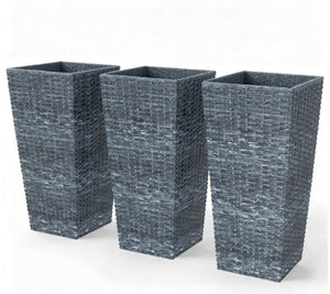 Taper Planters Set of 3 with Drainage Holes for Indoor and Outdoor