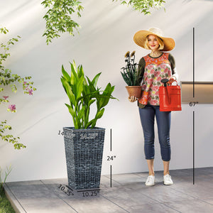 Taper Planters Set of 3 with Drainage Holes for Indoor and Outdoor