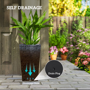 Taper Planters Set of 3 with Drainage Holes for Indoor and Outdoor