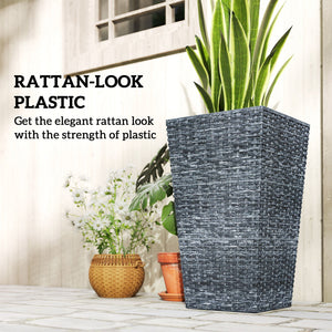 Taper Planters Set of 3 with Drainage Holes for Indoor and Outdoor