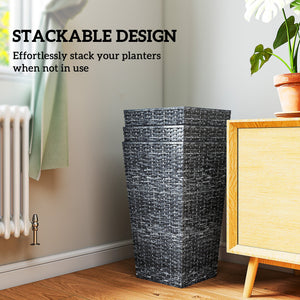 Taper Planters Set of 3 with Drainage Holes for Indoor and Outdoor