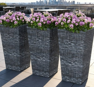 Taper Planters Set of 3 with Drainage Holes for Indoor and Outdoor