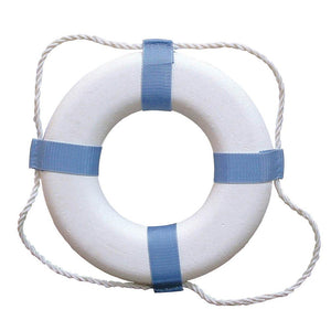 Taylor Made Decorative Ring Buoy - 20" - White/Blue - Not USCG Approved - TRAPSKI
