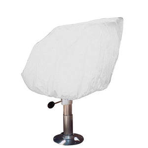 Taylor Made Helm/Bucket/Fixed Back Boat Seat Cover - Vinyl White - TRAPSKI