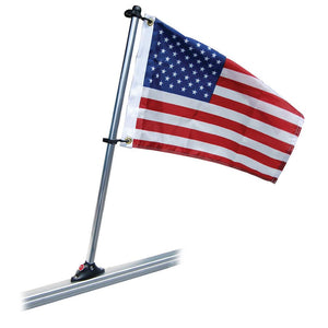 Taylor Made Pontoon 30" Flag Pole Mount & 16" x 24" US Flag - TRAPSKI