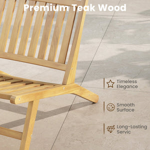Teak Wood Outdoor Reclining Chair with Comfortable Backrest