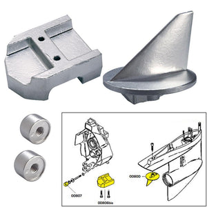 Tecnoseal Anode Kit w/Hardware - Mercury Alpha 1 Gen 1 - Zinc - TRAPSKI