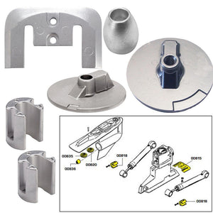 Tecnoseal Anode Kit w/Hardware - Mercury Bravo 3 2004-Present - Aluminum - TRAPSKI