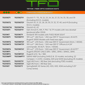 TruGlo Fiber Optic Handgun Glock Pistol Sight Accessories, Glock 42 and Glock 43