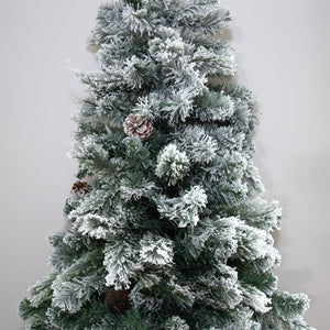 Home Heritage Flocked 5' Artificial Half Christmas Tree Prelit w/ 100 LED Lights