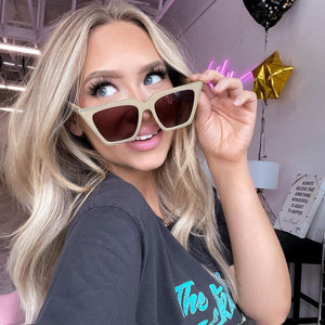 The CEO - Nude Frame Brown Lens Cateye Sunglasses - TRAPSKI