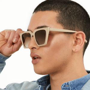 The CEO - Nude Frame Brown Lens Cateye Sunglasses - TRAPSKI