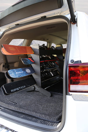 The TRAPSKI Tower with Security Strap | Internal Ski Mobile Rack | SUVs, Vans, Crossovers, Hatchbacks | Third Row SUVS - TRAPSKI