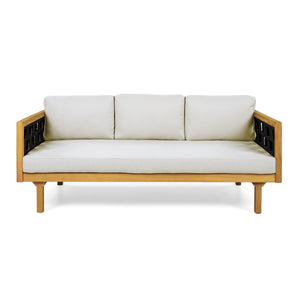 Three-Seater Outdoor Daybed - Acacia Wood Teak Finish Frame