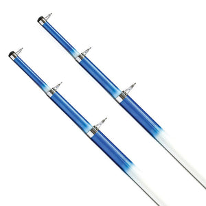 Tigress 15 Telescoping Fiberglass Outrigger Poles - 1-1/8" O.D. - White/Blue - Pair - TRAPSKI