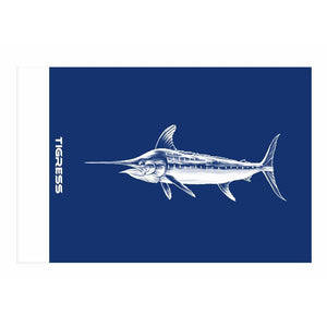 Tigress Blue Marlin Release Flag - 12" x 18" - TRAPSKI