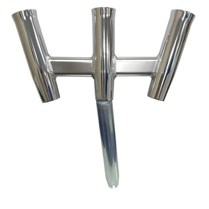 Tigress GS Trident Rod Holder - Bent Butt - Polished Aluminum - TRAPSKI
