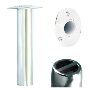 Tigress Oval Head SS Gunnel Mount Rod Holder - 0 Degree - 9" - TRAPSKI