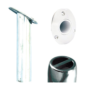 Tigress Oval Head SS Gunnel Mount Rod Holder - 30 Degree - 9" - TRAPSKI