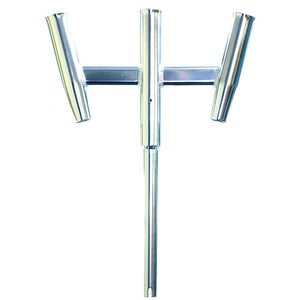 Tigress Triple Aluminum Kite Rod Holder - Straight Butt - Polished - TRAPSKI