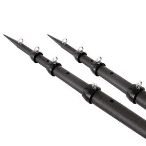 Tigress XD 3K Carbon Fiber Telescoping Outrigger Poles - 21 - Matte Black/ Black - Pair - TRAPSKI