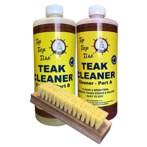 Tip Top Teak Cleaner Kit Part A Part B w/Brush - TRAPSKI