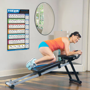 Total Gym 24" x 36" Convenient Quick Reference Exercise Chart with 35 Workouts - TRAPSKI