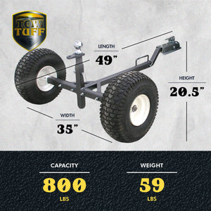 Tow Tuff TMD-800ATV Adjustable Solid Steel 800 Pound Capacity Trailer Dolly - TRAPSKI