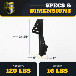 Tow Tuff TTF-08HD Heavy Duty Steel Universal Spare Trailer Tire Carrier, Black