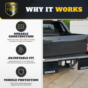 Tow Tuff 2418AMF 18" x 24" Universal Hitch Mount Rubber Rear Towing Mud Flaps