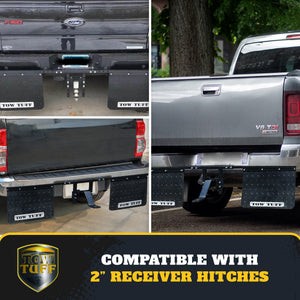 Tow Tuff 2418AMF 18" x 24" Universal Hitch Mount Rubber Rear Towing Mud Flaps