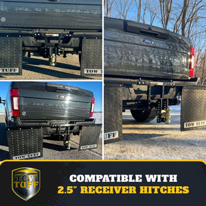 Tow Tuff Universal Mounts Adjustable Mud Flaps, Works with 2.5” Receiver Hitches