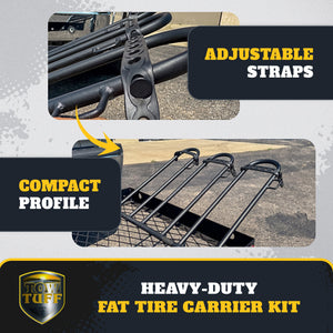 Tow Tuff Fat Tire Bike Cradle Kit for 3 Bikes with Adjustable Straps